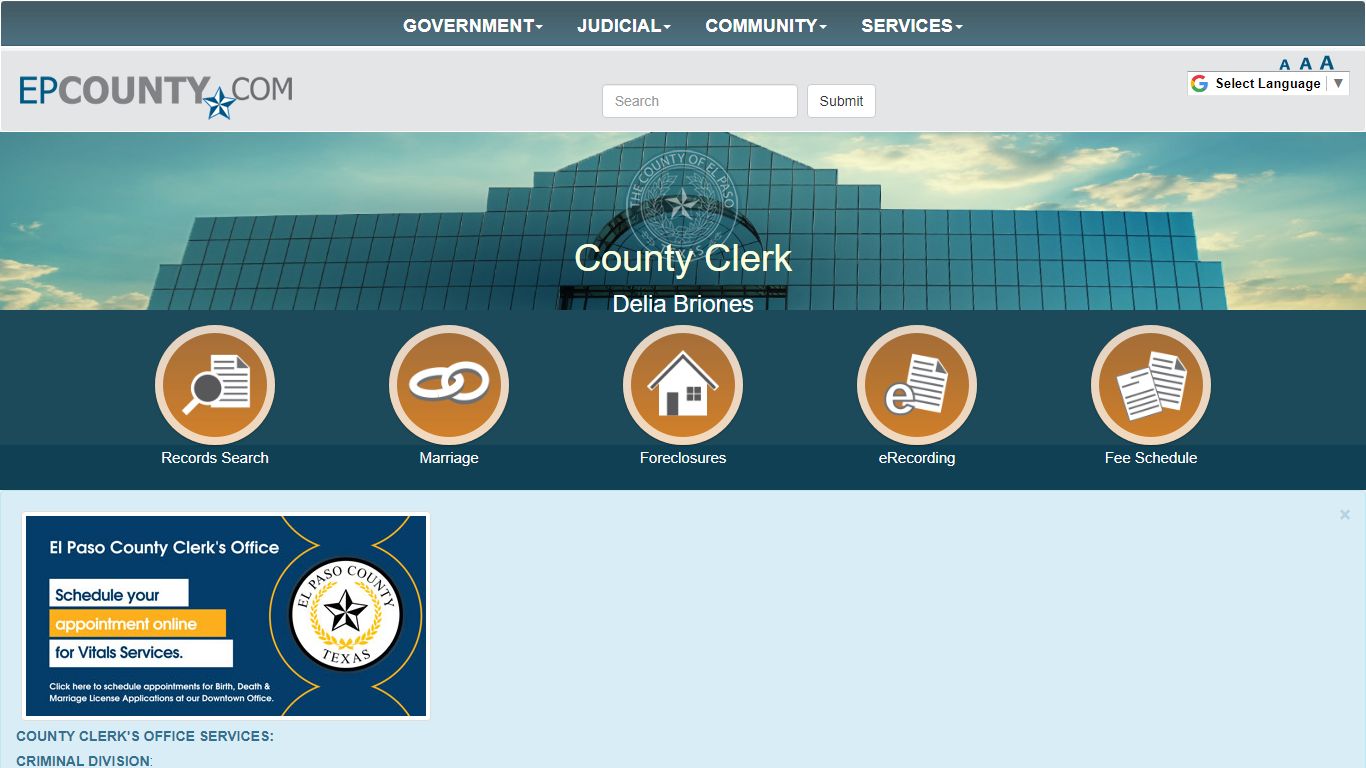 County of El Paso Texas - County Clerk - El Paso County, Texas
